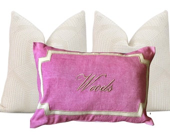 Personalized Name Pillow, Wedding Throw Pillow Cover 16x24