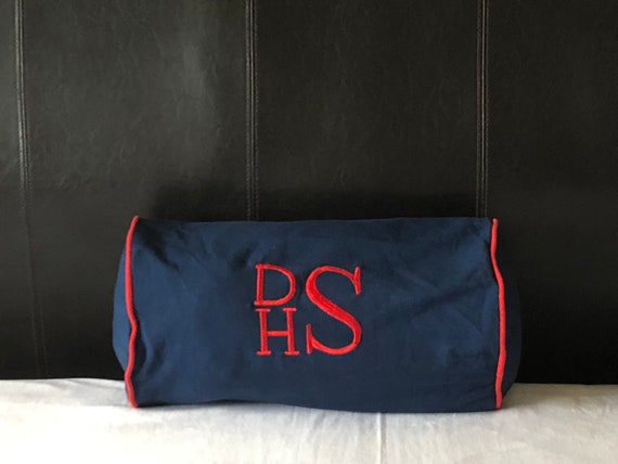 monogram bolster pillow