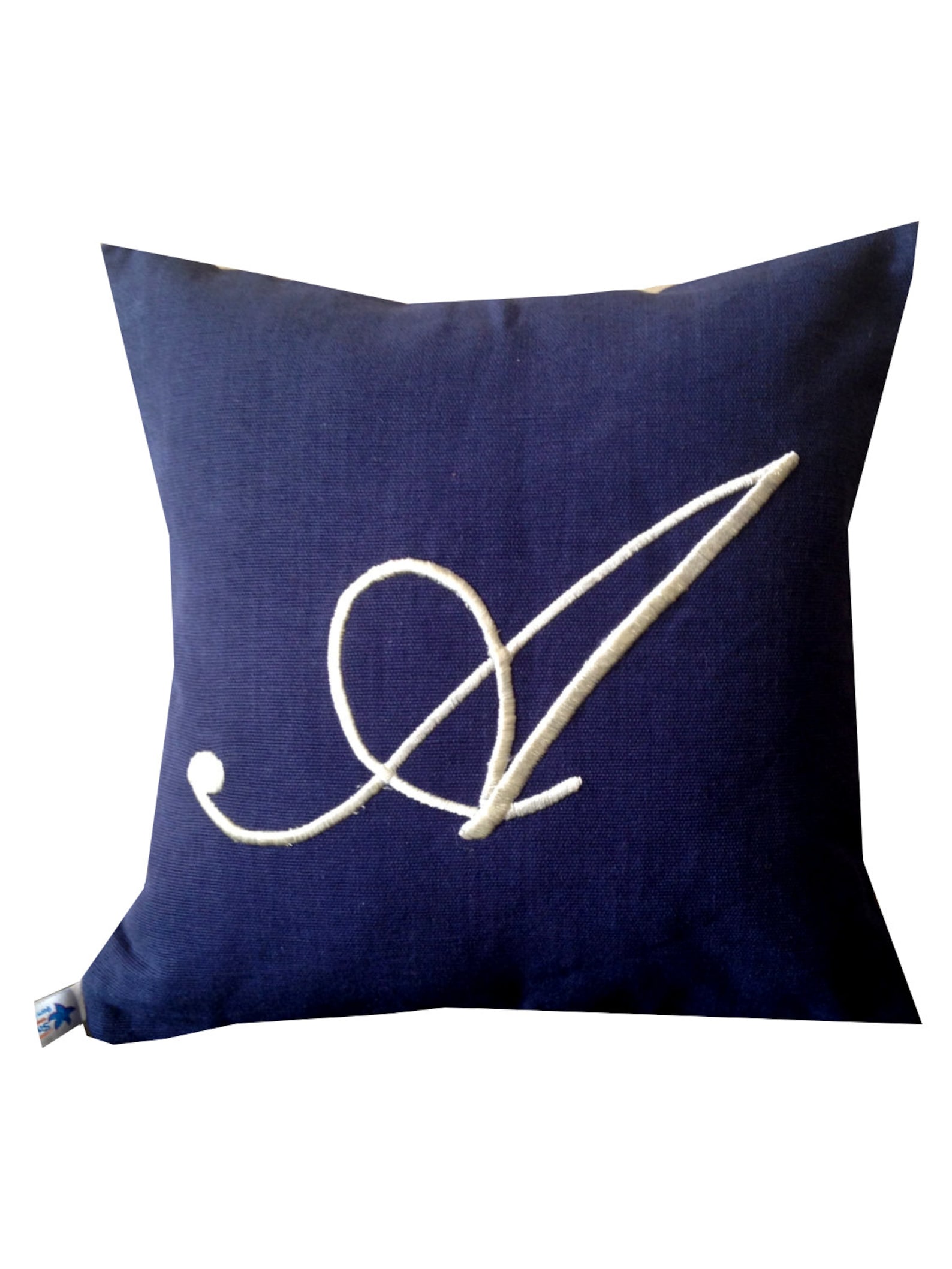 Navy Cushion Cover Navy Monogram Pillow Covers Letter Etsy
