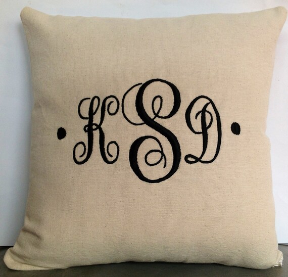 Monogrammed clearance pillows etsy