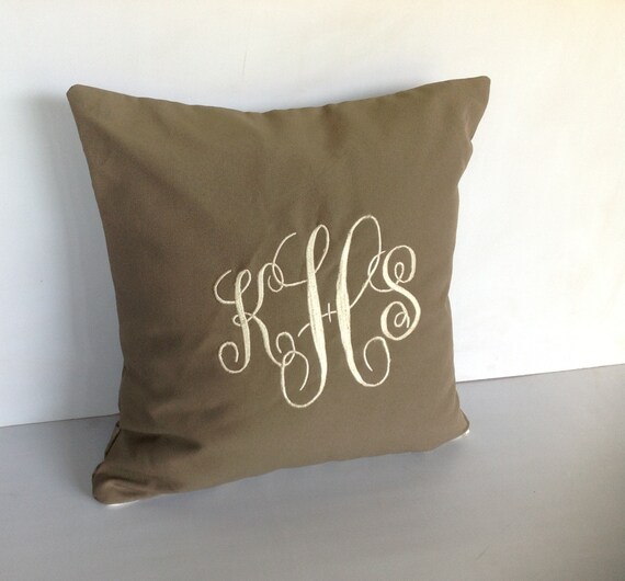 Outdoor Pillows Monogram Decorative Pillow Cover 16x16 Etsy