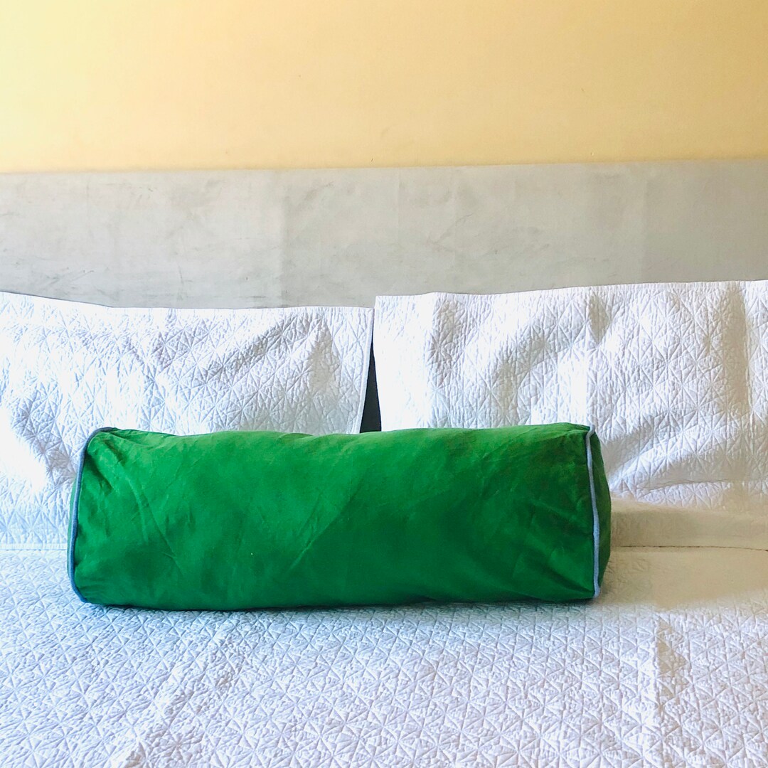 Green Bolster Pillow Cover, Custom Bolster Pillow Cover With Piping Etsy
