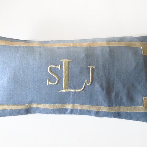 Embroidered Pillow Covermonogrammed Pillowpersonalized Etsy