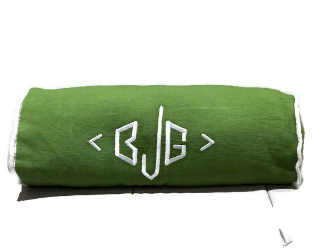 Bolster Monogram Pillow Cover Neckroll Bolster Pillows Etsy
