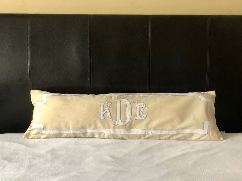 Applique Monogram Lumbar Pillow Monogram Bedding Etsy