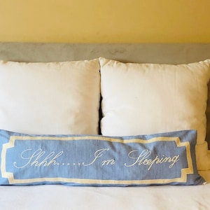 Personalized Word Long Pillows, White Throw Pillow Covers,  Monogram Bedding Pillow Covers