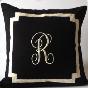 Personalized pillows, gifts for home, Monogrammed embroidered pillow cover, Monogram pillow case, Square 18 inches Decorative Pillow cover