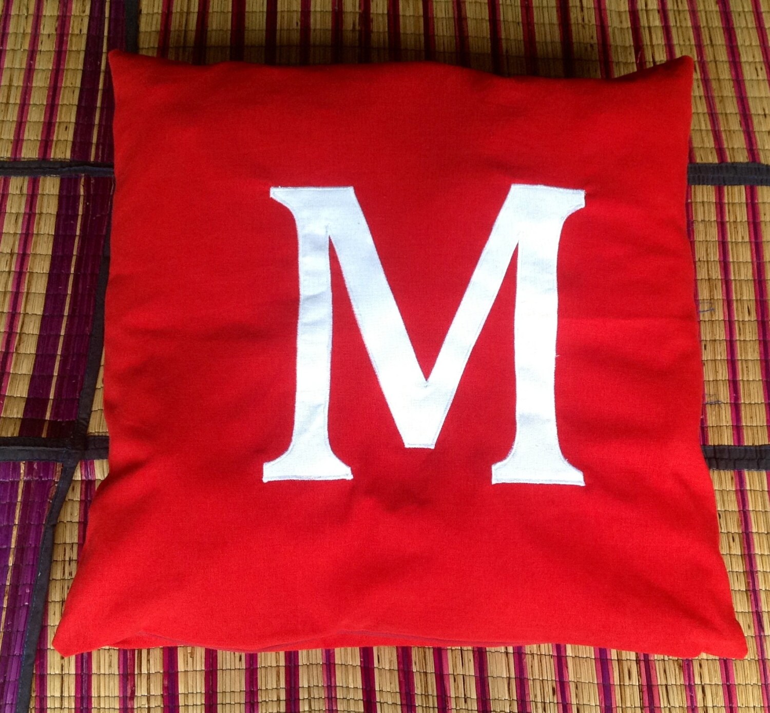 30 Red and white monogram pillow initial pillows Red Etsy