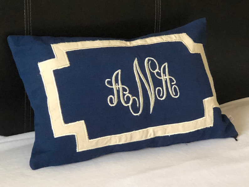Monogrammed Lumbar Pillows Lumbar Decorative Pillows Etsy