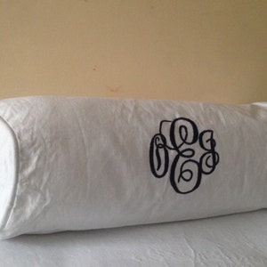 Extra Large Bolster Pillow Bolster Whte Monogrammed Throw Pllow