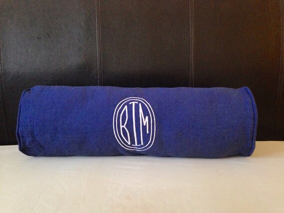 Custom Bolster Pillow Cover Navy Yoga Pillow Personalized Etsy