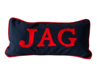 Applique Name Pillow Cover, Monogram Custom Name Pillow, Personalized Embroidered Name Pillow, Gifts for Son