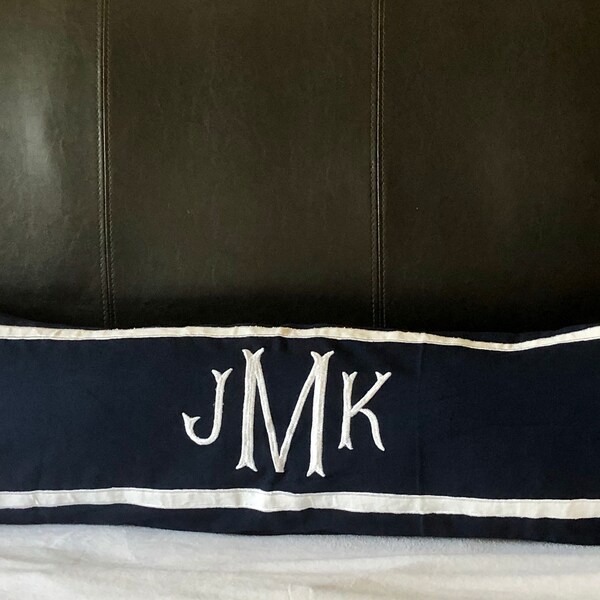 Monogram Long Throw Pillow Etsy