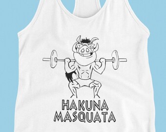 Débardeur Humour Fitness 'Hakuna Masquata Means Nice Booty' - Léger, Coupe Classique, Pour Sport