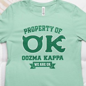 Oozma Kappa Monsters University Shirt | We Are OK Collegiate Tee | Subtle Disney Halloween Cosplay | Mike Wazowski & Sulley