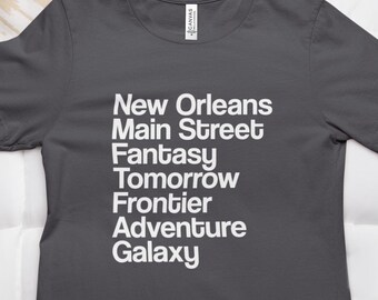 Minimalist Disneyland Lands Tee | Subtle Disney Fashion