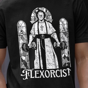 Flexorcist Gym Pump Cover Oversized Shirt | Christian Gym Shirt | Comfort Colors® Oversized Tee | Weightlifting Shirt | Funny Pump Cover