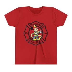 Fireman Mickey Mouse Disneyland Fire Department Kids T-Shirt image 7
