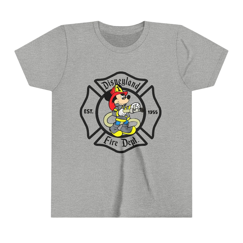 Fireman Mickey Mouse Disneyland Fire Department Kids T-Shirt image 4