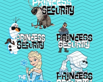 Frozen Princess Security Clipart: Elsa, Olaf, Kristoff, Sven (Digital Download)