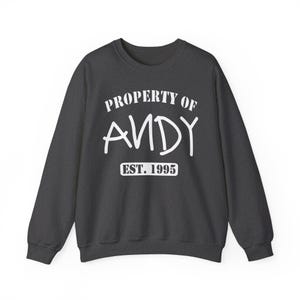 Property of Andy Sweatshirt, Toy Story Pixar Pullover, Disney Fan Gift image 6