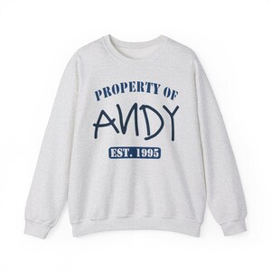 Property of Andy Sweatshirt, Toy Story Pixar Pullover, Disney Fan Gift image 4
