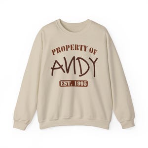 Property of Andy Sweatshirt, Toy Story Pixar Pullover, Disney Fan Gift image 2
