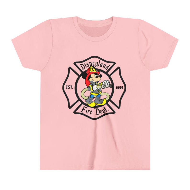 Fireman Mickey Mouse Disneyland Fire Department Kids T-Shirt image 6