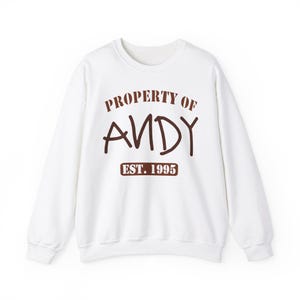 Property of Andy Sweatshirt, Toy Story Pixar Pullover, Disney Fan Gift image 3