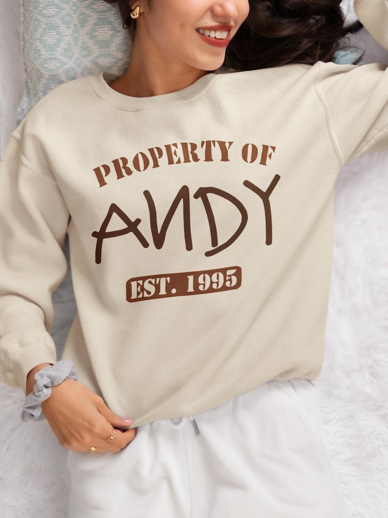 Property of Andy Sweatshirt, Toy Story Pixar Pullover, Disney Fan Gift image 1