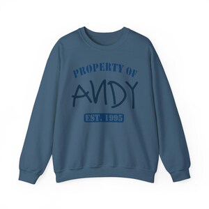 Property of Andy Sweatshirt, Toy Story Pixar Pullover, Disney Fan Gift image 7