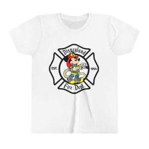 Fireman Mickey Mouse Disneyland Fire Department Kids T-Shirt image 2