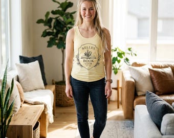 Belles Book Club Tank | Disney Princess Aesthetic Garment Dyed Top | Vintage Fairytale Reader Tank | Retro Booktok Relaxed Tank Top