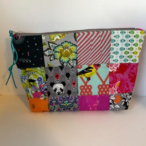 Tula Pink Fabric Zippered Tote Bag lined