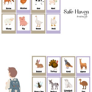 Farm Animals digital early learning flashcards | ages 1+ | animal names | animal sounds | animal recognition | homeschooling resources