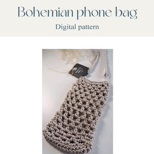 Boho Lace Phone Bag Crochet Pouch Crossbody Mobile Purse  (digital pattern)