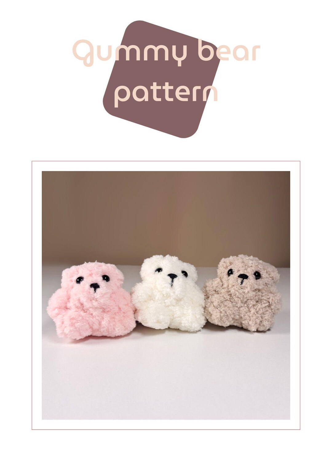 No Sew Amigurumi Mini Teddy Bear Crochet Pattern (digital File) - Etsy