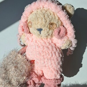 Crocheted Teddy Bear: Handmade Amigurumi Plushie with Removable Hat
