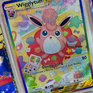 Wigglytuff ex pocket app tcg proxy de alta qualidade cartão Pokémon alternativo personalizado arte completa ápice genético conjunto de ilha mítica
