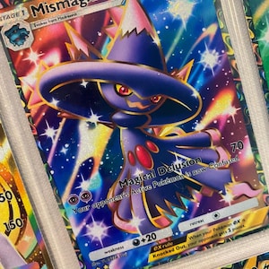 Tarjeta de Pokémon proxy de alta calidad de la aplicación de bolsillo Mismagius tcg, arte completo personalizado, conjunto de isla mítica de Apex genético, Space Time Smackdown