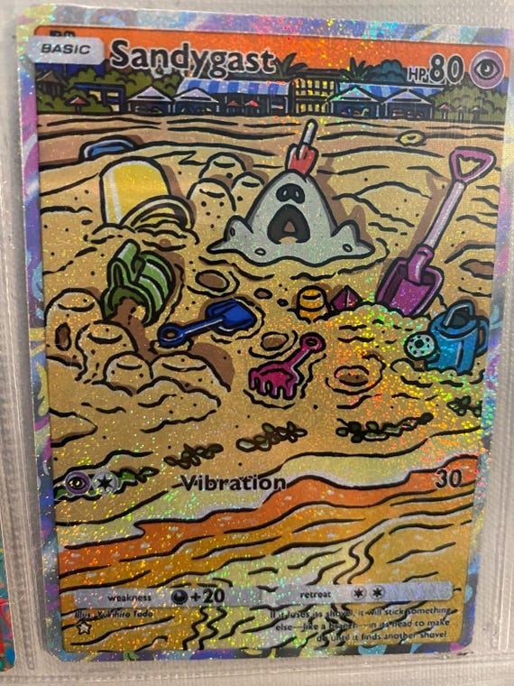 sandygast pokemon card SV2D 075/071 AR Colorless Artist Sandygast Card Fan Art -