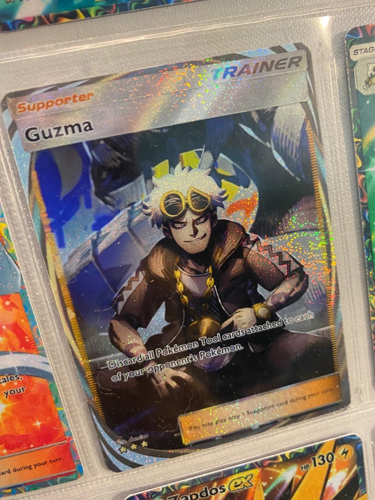 guzma pokemon card full art Guzma Pokemon Burning Shadows Full Art #143 PSA 9