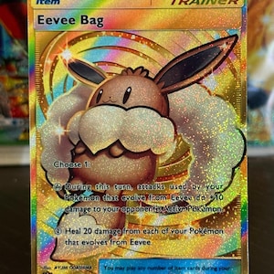 Eevee tas supporter item trainer pocket app tcg hoge kwaliteit proxy Pokemon kaart aangepast alternatief volledige kunst hemelse bewakers set bos