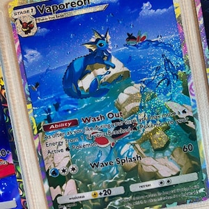 Vaporeon Ex Pocket App TCG Hochwertige Proxy Pokemon Karte benutzerdefinierte Alternative Full Art Genetic Apex Mythical Island Set