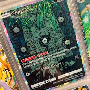 Unown ex pocket app tcg proxy de haute qualité carte Pokémon alternative personnalisée art complet génétique apex triomphant lumière espace temps smackdown