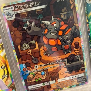 Rhyperior pocket app tcg high quality proxy Pokemon card custom full art genetic apex mythical island set space time smackdown