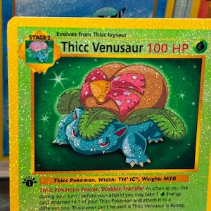 Thicc Venusaur ex pocket app tcg haute qualité proxy carte Pokémon personnalisé full art génétique apex mythique île espace temps smackdown