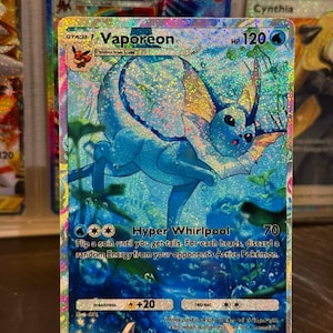 Vaporeon ex pocket app tcg hoge kwaliteit proxy Pokemon kaart aangepast alternatief volledige kunst shining revelry celestial guardians set eevee grove