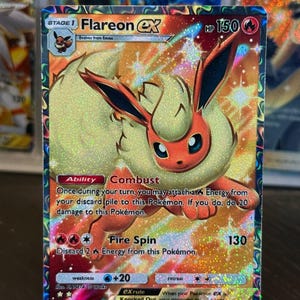Flareon ex pocket app tcg hoge kwaliteit proxy Pokemon kaart aangepast alternatief volledige kunst shining revelry celestial guardians set eevee grove