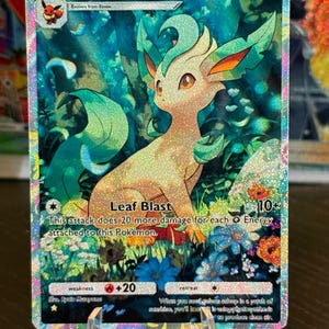 Leafeon ex pocket app tcg hoge kwaliteit proxy Pokemon kaart aangepast alternatief volledige kunst shining revelry celestial guardians set eevee grove